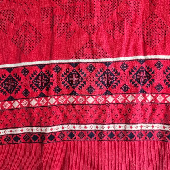 Merona Sweater Woman XXL Button Up Red Black Christmas Winter Cardigan - Picture 6 of 11